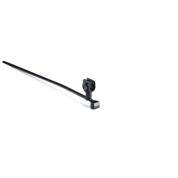 Hellermann Tyton 156-02250 MOC Clip, 6 mm Transverse, Assembled to T50SVC Swivel Tie, PA66HIRHSUV, Black, 1000/ctn