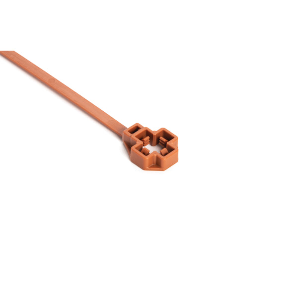 Hellermann Tyton 157-00343 Low Profile M10 Stud Mount Tie, 7.5" Tie, 80lb Tensile Strength, PA46, Brown, 3500/pkg