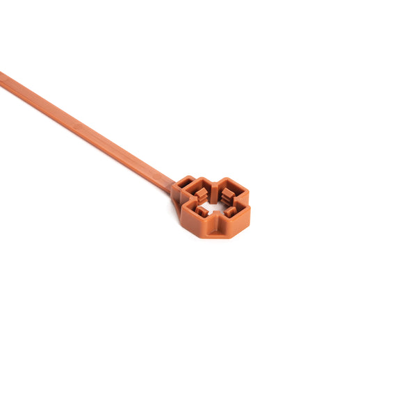 Hellermann Tyton 157-00345 Low Profile M12 Stud Mount Tie, 7.5" Tie, 80lb Tensile Strength, PA46, Brown, 2000/pkg