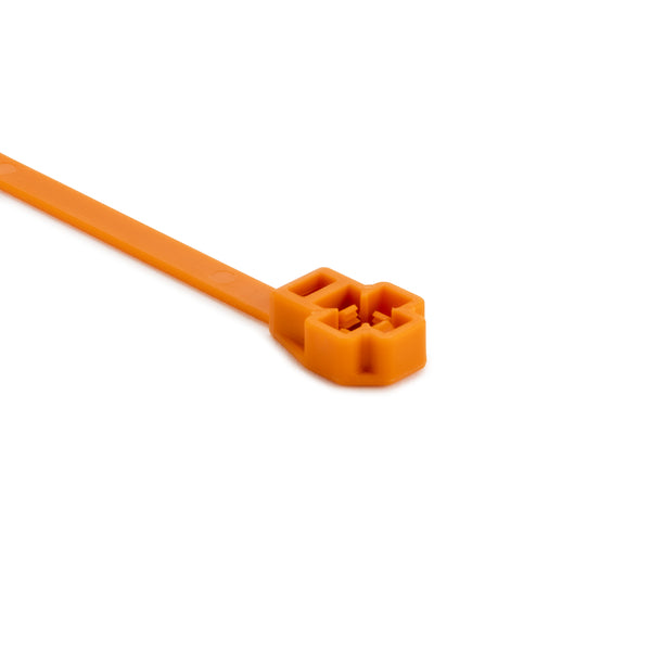 Hellermann Tyton 157-04015 Low Profile M5/M6 Stud Mount Tie, 7.5" Tie, 80lb Tensile Strength, PA66HIRHS, Orange, 2500/pkg