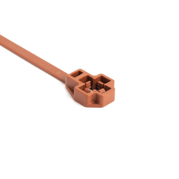 Hellermann Tyton 157-00341 Low Profile M8 Stud Mount Tie, 7.5" Tie, 80lb Tensile Strength, PA46, Brown, 2000/pkg