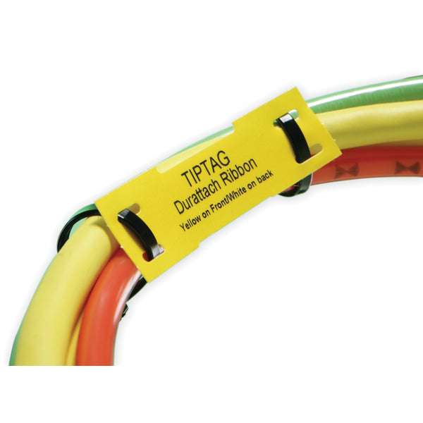 Hellermann Tyton 556-26008 TipTag, 2.59 x .68", PO/Polyester, White/Yellow, 500/roll