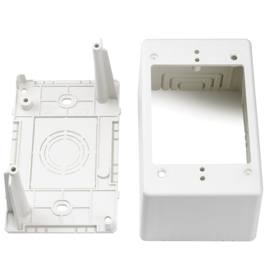 Hellermann Tyton TSRPFW-JB3 Single Gang Junction Box, 2.77" Deep, PVC, Office White, 1/bg