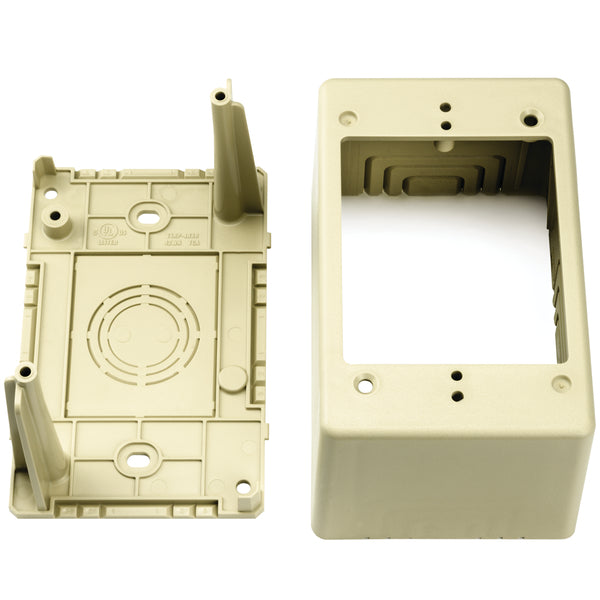 Hellermann Tyton TSRPI-JB3 Single Gang Junction Box, 2.77" Deep, PVC, Ivory, 1/bg