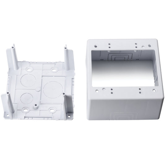 Hellermann Tyton TSRPW-JBD2 Dual Gang Junction Box, 2.77" Deep, 3-Piece, PVC, White, 1/bg