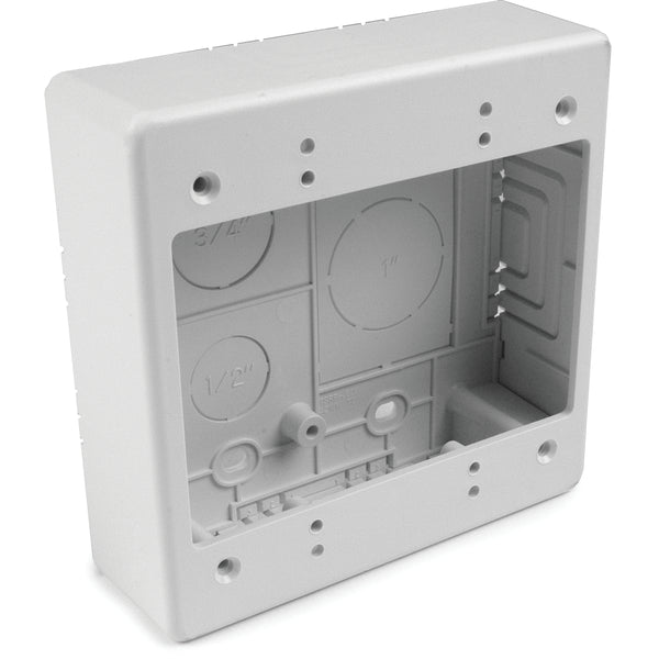 Hellermann Tyton TSRW-JBD2 Dual Gang Junction Box, 2.77" Deep, 2-Piece, PVC, White, 1/bg
