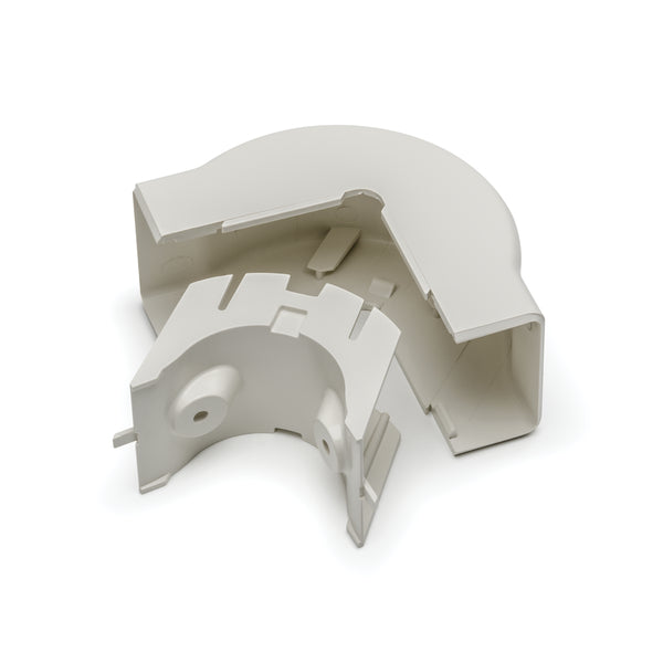 Hellermann Tyton TSRP3FW-29-1 External Corner Cover, 1-3/4", 1" Bend Radius, PVC, Office White, Bag of 10