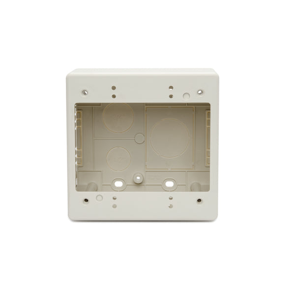 Hellermann Tyton TSRPFW-JBD2 Dual Gang Junction Box, 2.77" Deep, 3-Piece, PVC, Office White, 1/bg
