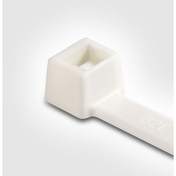 Hellermann Tyton 111-01936 Cable Tie, 4" Long, UL Rated, 18lb Tensile Strength, PA66, White, 100/pkg