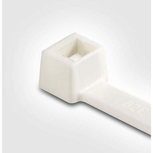 Hellermann Tyton 111-01936 Cable Tie, 4" Long, UL Rated, 18lb Tensile Strength, PA66, White, 100/pkg