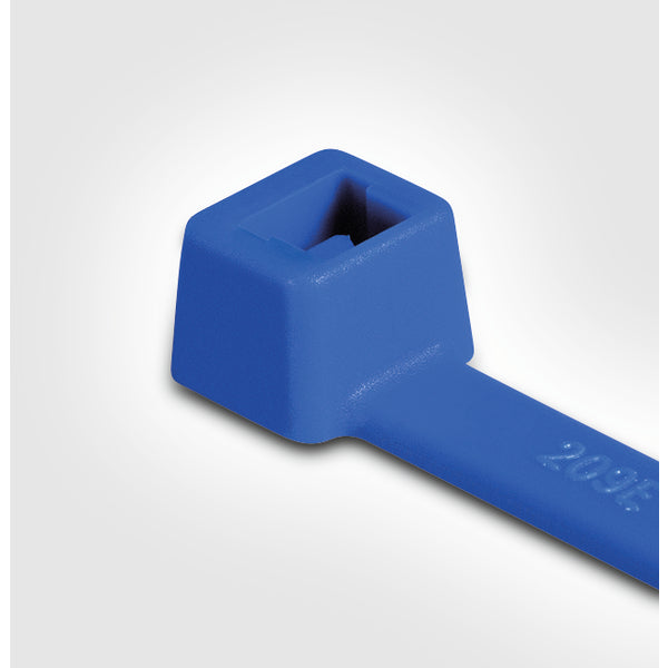 Hellermann Tyton 111-00659 High-Temp Cable Tie, 4" Long, UL Rated, 18lb Tensile Strength, ETFE, Blue, 100/pkg