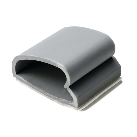 Hellermann Tyton 151-00667 WAC Adhesive Cable Clamp, 0.75" Max. Bundle Dia, PVC, Gray, 500/pkg
