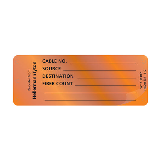 Hellermann Tyton WC1503X2 Fiber Optic Tag, 4x1", PVC, 25/pkg