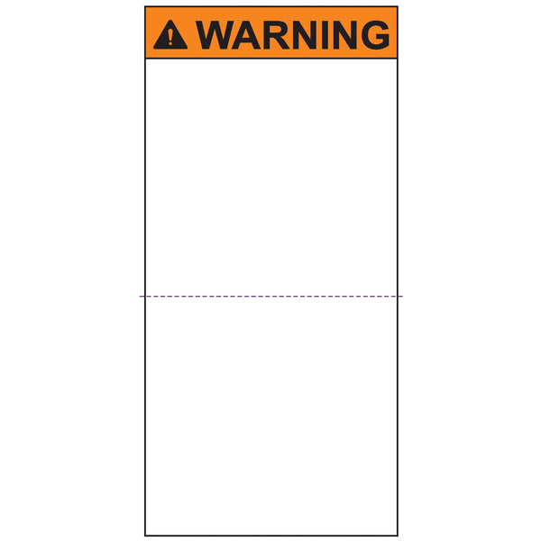 Hellermann Tyton 596-00991 Pre-Printed Header Label, WARNING, Perforated, 2.7" X 5.5", PET, Orange, 250/roll