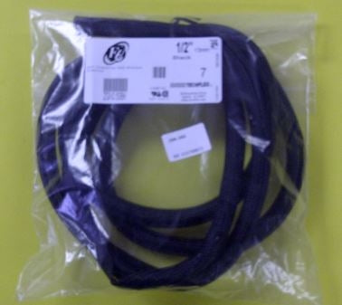 Techflex ZGN0.50BK Black 1/2" Self-Wrapping Semi-Rigid Split Braided Sleeving, F6 Series, Non-Expandable (7ft)