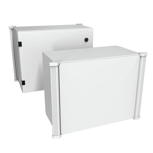 Hammond ACE162010LG ACE Series Aluminum Command Enclosure, NEMA 12/13, IP54, RAL 7035 Gray, Rear Door with Quarter-Turn Fasteners, 16" H x 20" W x 10" D.