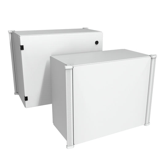 Hammond ACE202412LG ACE Series Aluminum Command Enclosure, NEMA 12/13, IP54, RAL 7035 Gray, Rear Door with Quarter-Turn Fasteners, 20" H x 24" W x 12" D.