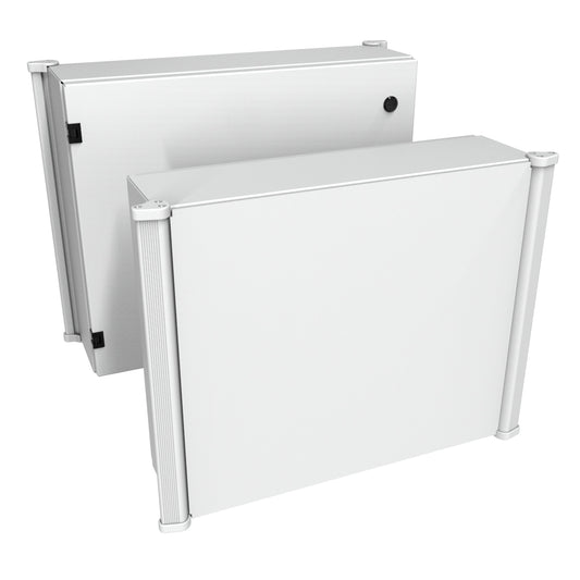 Hammond ACE20246LG ACE Series Aluminum Command Enclosure, NEMA 12/13, IP54, RAL 7035 Gray, Rear Door with Quarter-Turn Fasteners, 20" H x 24" W x 6" D.