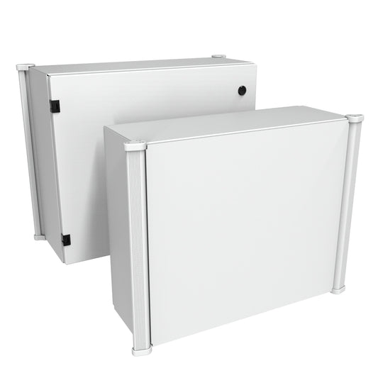 Hammond ACE20248LG ACE Series Aluminum Command Enclosure, NEMA 12/13, IP54, RAL 7035 Gray, Rear Door with Quarter-Turn Fasteners, 20" H x 24" W x 8" D.