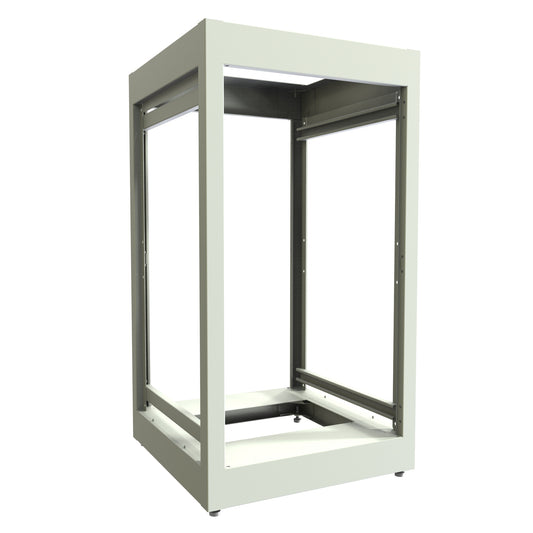 Hammond C2F193523LG1 20U C2 Modular Rack Cabinet Frame Only, 19" Rack Mounting, 42.31" H x 23" W x 23.63" D, 1500 lb Capacity, Steel, ASA61 Light Gray.