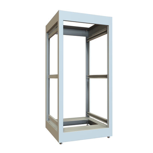 Hammond C2F194223LG1 24U C2 Modular Rack Cabinet Frame Only, 19" Rack Mounting, 49.31" H x 23" W x 23.63" D, 1500 lb Capacity, Steel, ASA61 Light Gray.