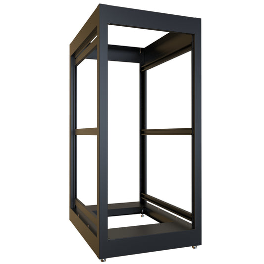 Hammond C2F194231BK1 24U C2 Modular Rack Cabinet Frame Only, 19" Rack Mounting, 49.31" H x 23" W x 31.50" D, 1500 lb Capacity, Steel, RAL9005 Black.