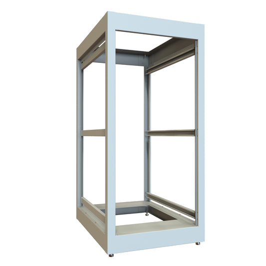 Hammond C2F194231LG1 24U C2 Modular Rack Cabinet Frame Only, 19" Rack Mounting, 49.31" H x 23" W x 31.50" D, 1500 lb Capacity, Steel, ASA61 Light Gray.