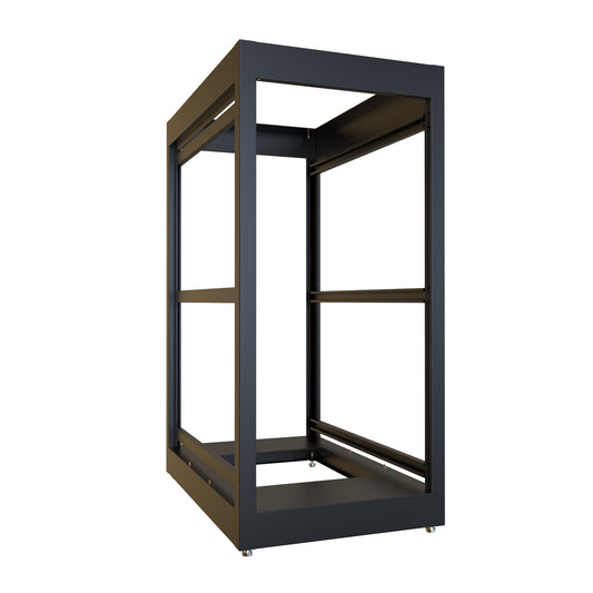 Hammond C2F194236BK1 24U C2 Modular Rack Cabinet Frame Only, 19" Rack Mounting, 49.31" H x 23" W x 36.00" D, 1500 lb Capacity, Steel, RAL9005 Black.