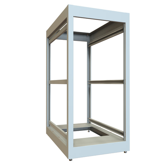 Hammond C2F194236LG1 24U C2 Modular Rack Cabinet Frame Only, 19" Rack Mounting, 49.31" H x 23" W x 36.00" D, 1500 lb Capacity, Steel, ASA61 Light Gray.