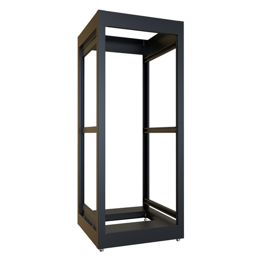 Hammond C2F194923BK1 28U C2 Modular Rack Cabinet Frame Only, 19" Rack Mounting, 56.31" H x 23" W x 23.63" D, 1500 lb Capacity, Steel, RAL9005 Black.