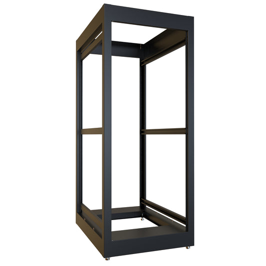 Hammond C2F194931BK1 28U C2 Modular Rack Cabinet Frame Only, 19" Rack Mounting, 56.31" H x 23" W x 31.50" D, 1500 lb Capacity, Steel, RAL9005 Black.