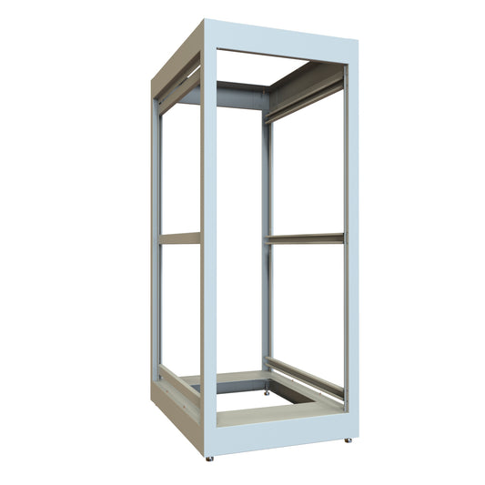 Hammond C2F194931LG1 28U C2 Modular Rack Cabinet Frame Only, 19" Rack Mounting, 56.31" H x 23" W x 31.50" D, 1500 lb Capacity, Steel, ASA61 Light Gray.