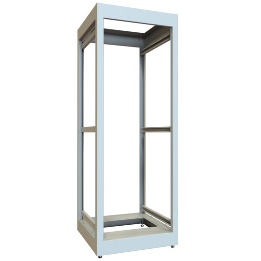 Hammond C2F195623LG1 32U C2 Modular Rack Cabinet Frame Only, 19" Rack Mounting, 63.31" H x 23" W x 23.63" D, 1500 lb Capacity, Steel, ASA61 Light Gray.