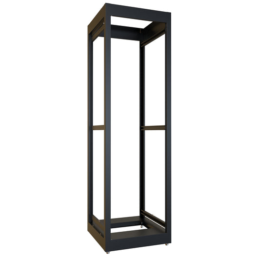 Hammond C2F197023BK1 40U C2 Modular Rack Cabinet Frame Only, 19" Rack Mounting, 77.31" H x 23" W x 23.63" D, 1500 lb Capacity, Steel, RAL9005 Black.