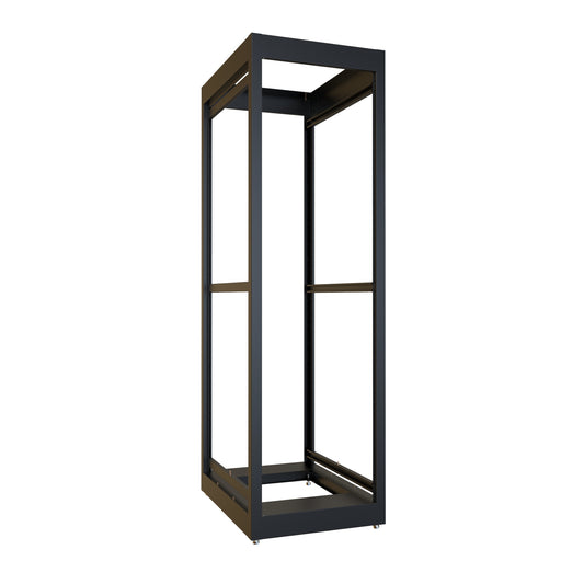 Hammond C2F197031BK1 40U C2 Modular Rack Cabinet Frame Only, 19" Rack Mounting, 77.31" H x 23" W x 31.50" D, 1500 lb Capacity, Steel, RAL9005 Black.