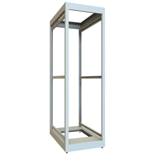 Hammond C2F197036LG1 40U C2 Modular Rack Cabinet Frame Only, 19" Rack Mounting, 77.31" H x 23" W x 36.00" D, 1500 lb Capacity, Steel, ASA61 Light Gray.