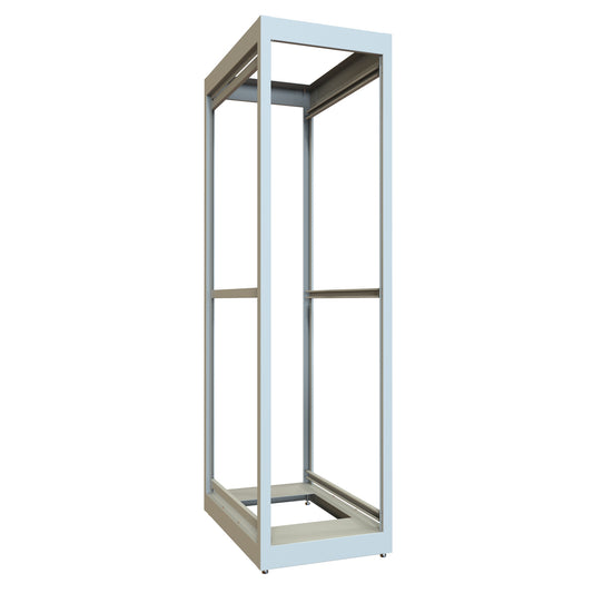 Hammond C2F197836LG1 44U C2 Modular Rack Cabinet Frame Only, 19" Rack Mounting, 85.31" H x 23" W x 36.00" D, 1500 lb Capacity, Steel, ASA61 Light Gray.