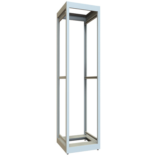 Hammond C2F198523LG1 48U C2 Modular Rack Cabinet Frame Only, 19" Rack Mounting, 92.31" H x 23" W x 23.63" D, 1500 lb Capacity, Steel, ASA61 Light Gray.