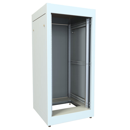 Hammond C2RR194223LG1 24U C2RR Welded Steel Rack Cabinet, 19" Rack Mounting, 49.31" H x 23" W x 23.63" D, 1500 lb Capacity, Steel, ASA61 Light Gray.