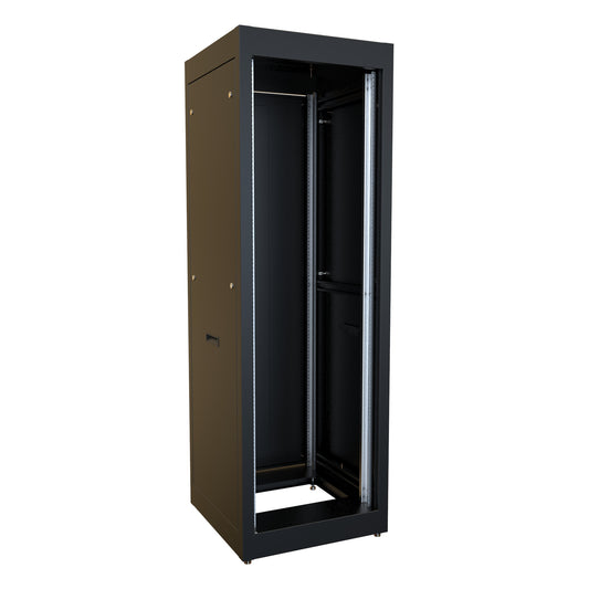 Hammond C2RR196323BK1 36U C2RR Welded Steel Rack Cabinet, 19" Rack Mounting, 70.31" H x 23" W x 23.63" D, 1500 lb Capacity, Steel, RAL9005 Black.