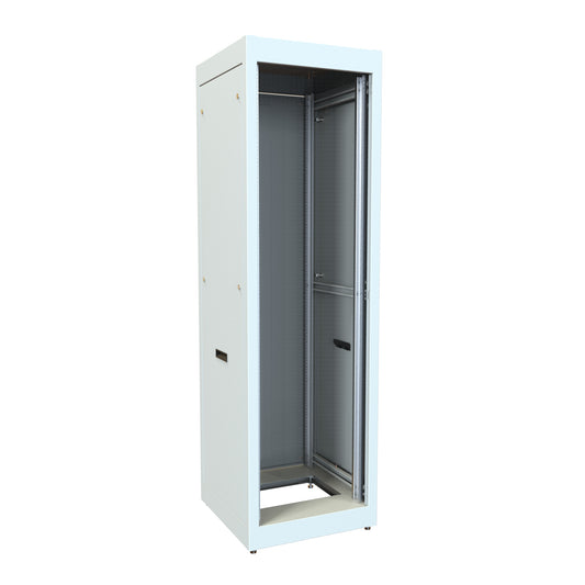 Hammond C2RR197023LG1 40U C2RR Welded Steel Rack Cabinet, 19" Rack Mounting, 77.31" H x 23" W x 23.63" D, 1500 lb Capacity, Steel, ASA61 Light Gray.