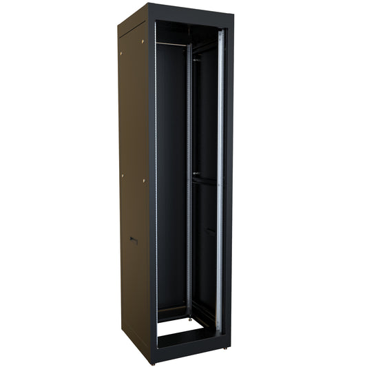 Hammond C2RR197823BK1 44U C2RR Welded Steel Rack Cabinet, 19" Rack Mounting, 85.31" H x 23" W x 23.63" D, 1500 lb Capacity, Steel, RAL9005 Black.