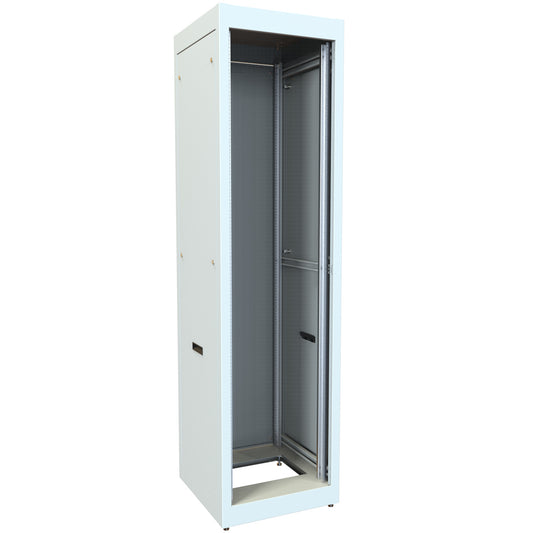 Hammond C2RR197823LG1 44U C2RR Welded Steel Rack Cabinet, 19" Rack Mounting, 85.31" H x 23" W x 23.63" D, 1500 lb Capacity, Steel, ASA61 Light Gray.