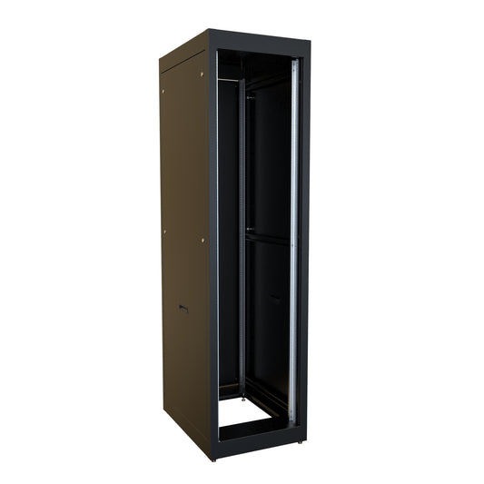 Hammond C2RR197831BK1 44U C2RR Welded Steel Rack Cabinet, 19" Rack Mounting, 85.31" H x 23" W x 31.50" D, 1500 lb Capacity, Steel, RAL9005 Black.