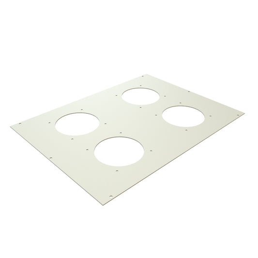 Hammond C2T1923FLG1 Fan/Cable Entry Top Panel with 4 4.7" Cutouts, Fans Not Included for C2/C2RR/C4 Rack Cabinets, 19" x 23", 14 Gauge Steel, ASA61 Light Gray.