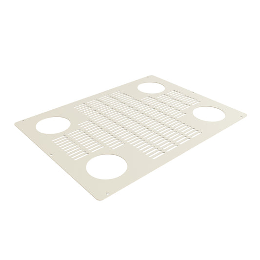 Hammond C2T1923VCELG1 Vented Top Panel with Cable Entry Grommets for C2/C2RR Rack Cabinets, 19" x 23", 14 Gauge Steel, ASA61 Light Gray.