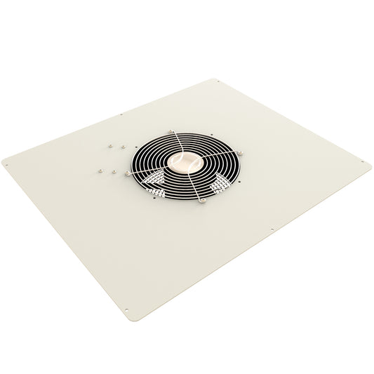 Hammond C2T1931F10LG1 Pre-Wired 10" Fan Top Panel, 550 CFM, 60 dB for C2/C2RR/C4 Rack Cabinets, 19" x 31", 14 Gauge Steel, ASA61 Light Gray.