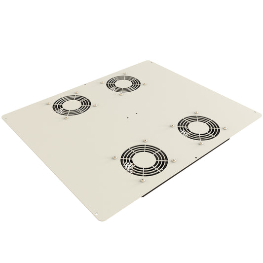 Hammond C2T1931F4LG1 Pre-Wired 4-Fan Top Panel, 400 CFM, 64 dB for C2/C2RR/C4 Rack Cabinets, 19" x 31", 14 Gauge Steel, ASA61 Light Gray.