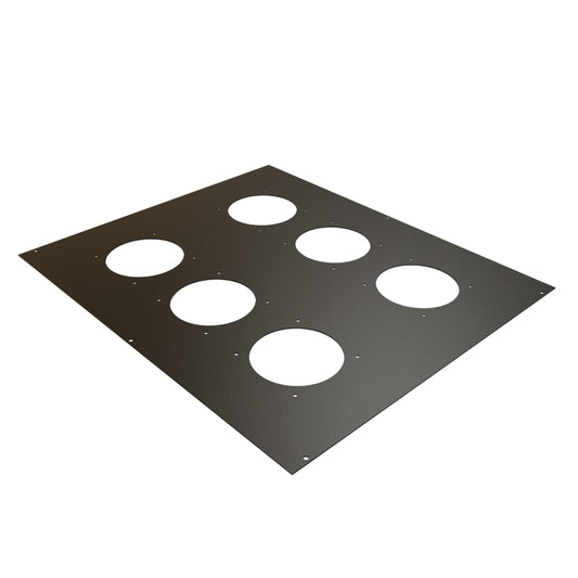 Hammond C2T1931FBK1 Fan/Cable Entry Top Panel with 6 4.7" Cutouts, Fans Not Included for C2/C2RR/C4 Rack Cabinets, 19" x 31", 14 Gauge Steel, RAL9005 Black.