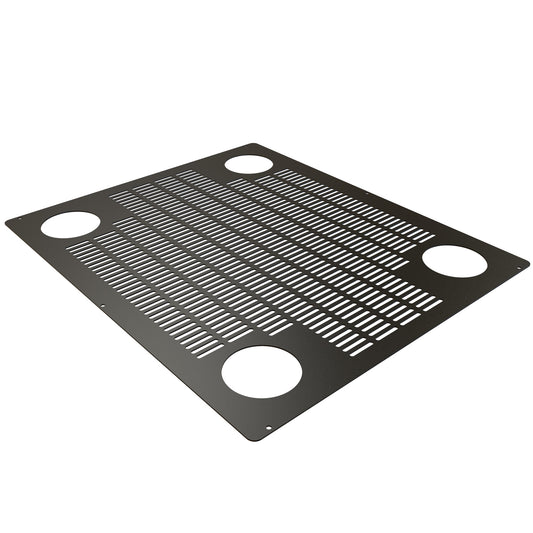 Hammond C2T1931VCEBK1 Vented Top Panel with Cable Entry Grommets for C2/C2RR Rack Cabinets, 19" x 31", 14 Gauge Steel, RAL9005 Black.